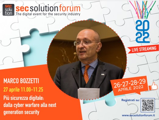 Video registrazione intervento di AIPSI a SecSolutionForum mercoledì 27/4/2022 alle ore 11